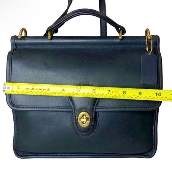 COACH WILLIS Navy Glove Tanned Top Handle Crossbody Satchel Vintage 9927 USA COA - Picture 6 of 17